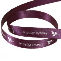 položky Smútočná stuha vo fialovej striebornej farbe In Loving Memory 15mm 25m