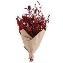 položky Kytica sušených kvetov, vínovo červená, ozdobný bodliak, 40 cm, 80 g