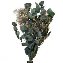 Kytica sušených kvetov eukalyptus gypsophila konzervovaná 50cm zelená