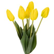 položky Umelé tulipánové kvety pre realistickú jarnú dekoráciu v obývačke alebo kancelárii, 40 cm, 7 kusov