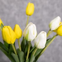 položky Umelé tulipánové kvety pre realistickú jarnú dekoráciu v obývačke alebo kancelárii, 40 cm, 7 kusov