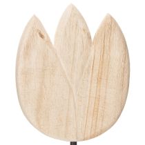 položky Dekoratívna drevená figúrka tulipánu na stojane pre jarné ozdoby, 47,5 cm