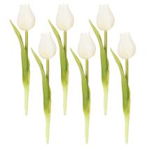 položky Umelý tulipán, realistická dekorácia, odolný umelý kvet do domácnosti, 21 cm, 6 kusov