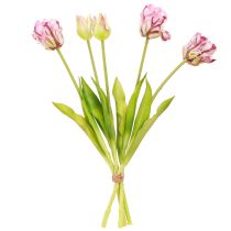 položky Tulipány umelý papagáj tulipány fialová kytica s 5 kvetmi 40cm
