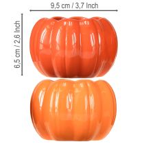 položky Keramický kvetináč s tekvicou oranžový Ø9,5 cm V6,5 cm 4 ks