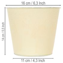 Článok Kovový kvetináč, pastelovo žltý, Ø16 cm V14 cm