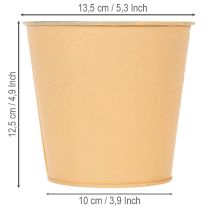 položky Kovový kvetináč, pastelovo oranžový, Ø13,5 cm V12,5 cm