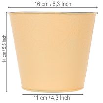 Článok Kovový kvetináč, pastelovo oranžová, Ø16 cm V14 cm