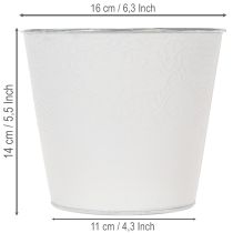 Článok Kovový kvetináč, pastelovo biely, Ø16 cm V14 cm