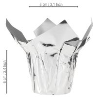 položky Kvetináč strieborný lesklý darčekové balenie Ø5,5cm V6cm 8 ks