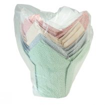 položky Kvetináč papierové bodkované darčekové balenie kvety Ø9cm V16cm 8 ks