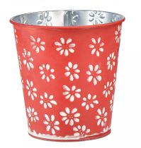 položky Kvetináč červený biely kvetináč kovový Ø12,5cm V11,5cm