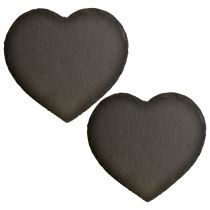 položky Valentínske bridlicové srdce ozdobné srdce čierne 25cm 2ks