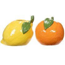 položky Váza na citrusy, pomaranč a citrón, ako extravagantný bytový doplnok, letná dekorácia, 10 cm, 2 kusy