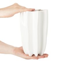 položky Rebrovaná váza, vysoká dekoratívna váza na sušené kvety, 24 cm