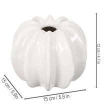 položky Keramická váza s tekvicou, biela, bytová dekorácia, 15 cm