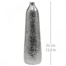 položky Ozdobná váza kovová tepaná váza na kvety strieborná Ø9,5cm V32cm