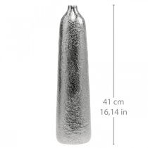 položky Ozdobná váza kovová tepaná váza na kvety strieborná Ø9,5cm V41cm