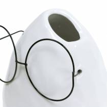 položky Váza s pohármi Veľkonočná dekorácia keramická biela Ø8,5cm V13cm 3 ks