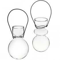 položky Mini sklenené vázy na závesný držiak cibuľovitý H11/11,5 cm sada 2 ks