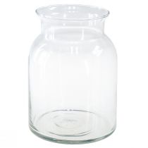 Ozdobná sklenená váza lampáš sklenený číry Ø18,5cm V25,5cm