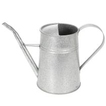 položky Pozinkovaná ozdobná krhlica na polievanie, kovová, sivá, vintage vzhľad, 1,7 l, V 23 cm, na štýlové kvetinové dekorácie a kvetináče