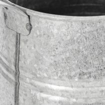 položky Pozinkovaná ozdobná krhlica na polievanie, kovová, sivá, vintage vzhľad, 1,7 l, V 23 cm, na štýlové kvetinové dekorácie a kvetináče