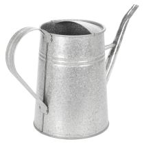 položky Pozinkovaná ozdobná krhlica na polievanie, kovová, sivá, vintage vzhľad, 1,7 l, V 23 cm, na štýlové kvetinové dekorácie a kvetináče