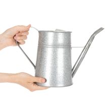 položky Pozinkovaná ozdobná krhlica na polievanie, kovová, sivá, vintage vzhľad, 1,7 l, V 23 cm, na štýlové kvetinové dekorácie a kvetináče