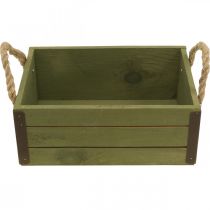položky Vintage kvetináč drevený kvetináč zelený L24/30cm sada 2 ks