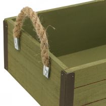 položky Vintage kvetináč drevený kvetináč zelený L24/30cm sada 2 ks