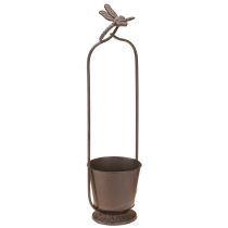 položky Vintage kvetináč s kovovou mrežovou vážkou Ø16/V62cm