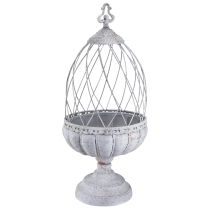 položky Vintage miska na trofeje kovová dekorácia klietka sivá 26×61cm