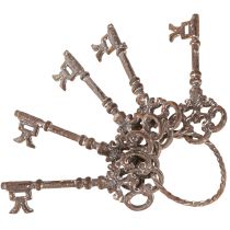 položky Vintage kľúčenka na kľúče hrdzavá kovová V20,5cm