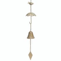 položky Vintage zvonkohra kovová dekorácia s dáždnikom a zvončekom 70cm