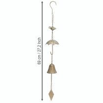 položky Vintage zvonkohra kovová dekorácia s dáždnikom a zvončekom 70cm