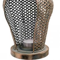 položky Vintage lampáš sova Záhradný svietnik na čajovú sviečku zlatý V29cm