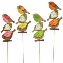 položky Jarná dekorácia vtáčiky s palicou drevo triedené V10,5cm 12ks