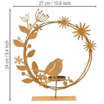 položky Dekoratívny kvetinový držiak na čajové svietniky s vtáčou farbou, hrdzavý vzhľad 24×27×6 cm