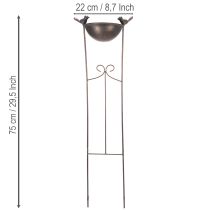 položky Dekoratívna vtáčia vanička, kvetinová miska s mriežkou, nostalgický vzhľad, štýlový záhradný doplnok, 75 cm