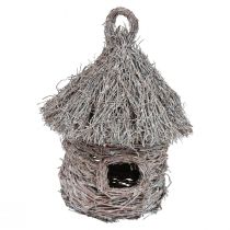 položky Dekoračný domček pre vtáčiky drevo kovový ozdobný domček na strome Ø17cm V26cm