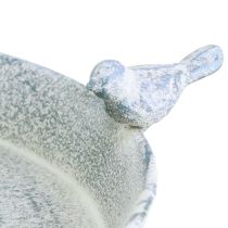 položky Vtáčia vanička kovová dekorácia Srdce Biela Modrá Záves Ø21,5cm