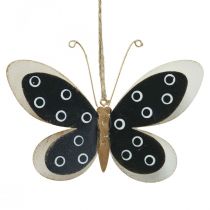 položky Nástenné umenie Butterfly Deco Black White Gold Metal 15cm