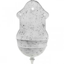 položky Nástenná miska Shabby Chic Kovová polguľatá biela 24cm×10cm×47cm