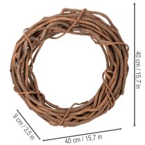 položky Veniec z prírodného vŕbového prútika ako remeselný veniec do kvetinárstva, 40 cm