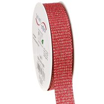 položky Vianočná stuha so zlatými niťami darčeková stuha červená 25mm 20m