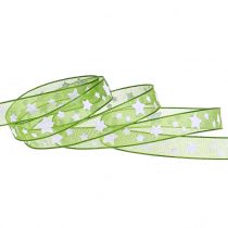 položky Vianočná stuha organza s motívom hviezd 10mm 20m
