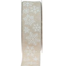 položky Vianočná stuha snehová vločka béžová darčeková stuha 35mm 15m