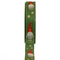 položky Vianočná stuha Gnome zelená 25mm 20m