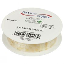 položky Stuha vianočná, organzová stuha biela hviezda vzor 25mm 25m